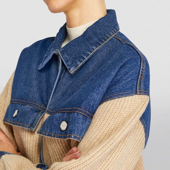 Sandro Blue and Tan Jacket - Picture 1 of 12